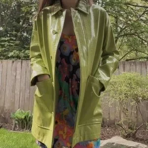 Topshop Jackets Coats Topshop Alma Crocodile Faux Leather